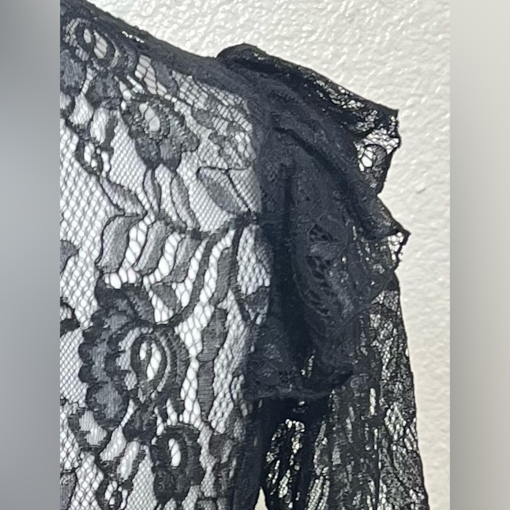 EUC Zara Lace Tier Dress with Jewel Buttons size S Black - Picture 7 of 10